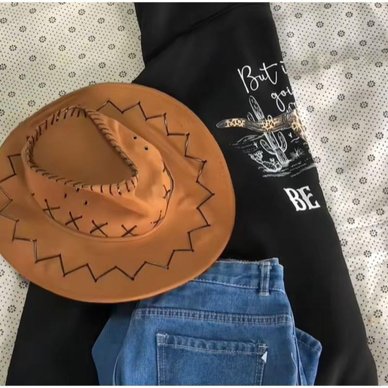 Hoodie 2 Sided Country Concert Outfit, Unisex Long Sleeve Pullover Shirt Womenswear Casual Sweatshirt | HypeCrazeTee.com