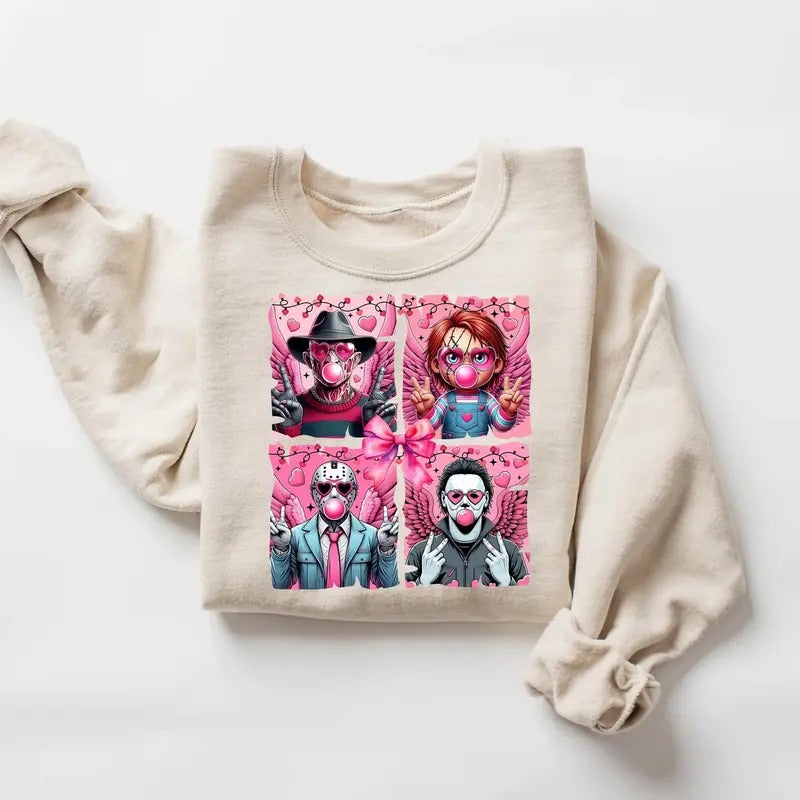 Horror Valentine Sweatshirt, Valentine's Day Shirts, Trendy Valentine Shirt, Valentine's Day Gift, Gift for Her, Funny...