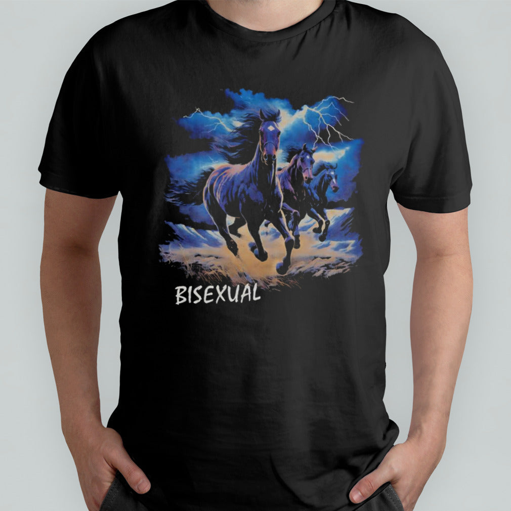 Horses running in thunderstorm vintage shirt