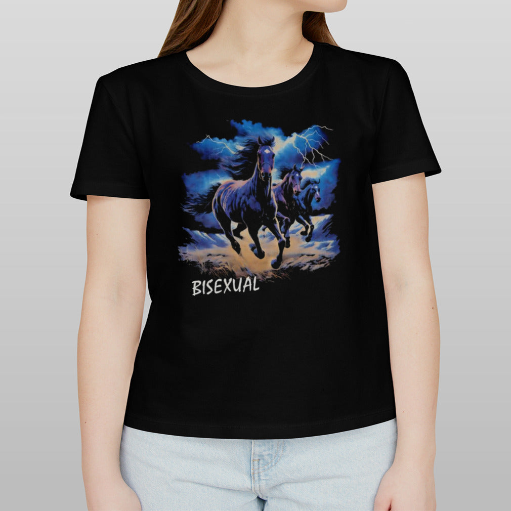 Horses running in thunderstorm vintage shirt