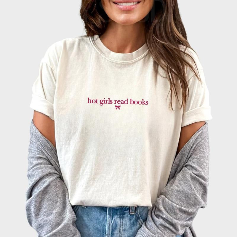 Hot Read Books Shirt Book Lover Her Literary Bookish Printed Shirt Reading Book Comfy Fabric Reading Lovers Tops Womenswear Cotton Fabric Relaxed Fit Chic T-Shirts, Hoodie, Sweatshirt