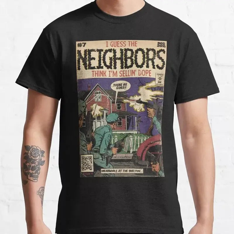 Hot Sale! J. Cole - Neighbors Comic Parody Classic Retro Vintage T-Shirt S-4XL Hoodie, Sweatshirt | HypeCrazeTee.com