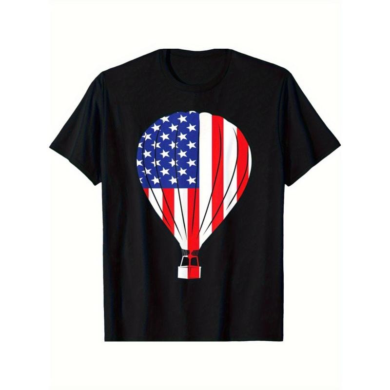 Hot air balloon American flag American in my heart | Pilot T-shirt Made in USA Hoodie, Sweatshirt | HypeCrazeTee.com