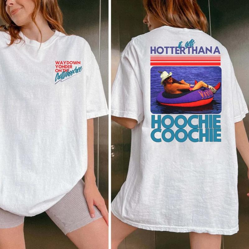 Hotter Than A Hoochie Coochie Two Sides Tshirt Sweatshirt Hoodie, Chattahoochee Jackson Country Song, Hot Summer Crew...