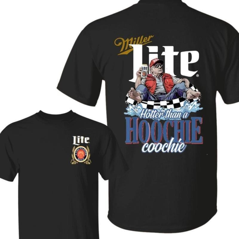 Hotter Than A Hoochie Trump Coochie with Miler Lite Beer, 4th of July Independence Day, TRum Miler Lite Shirt, Casual...