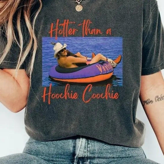 Hotter than a Hoochie Koochie Shirt, graphic tee, cute shirt . meme shirt Hoodie, Sweatshirt | HypeCrazeTee.com