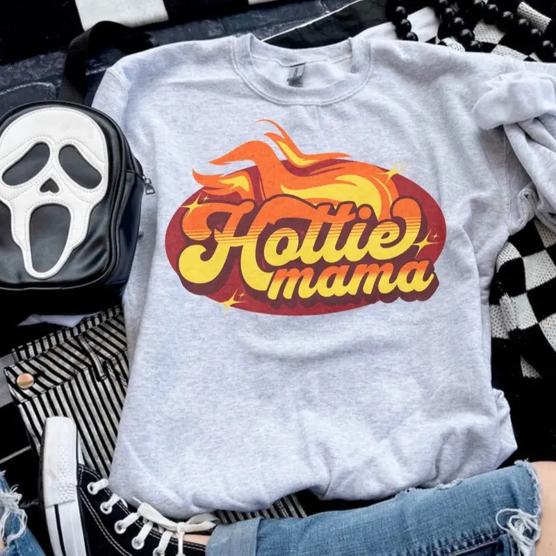 Hottie Mama Ash Grey Sublimation Petty T-Shirts, Hoodie, Sweatshirt