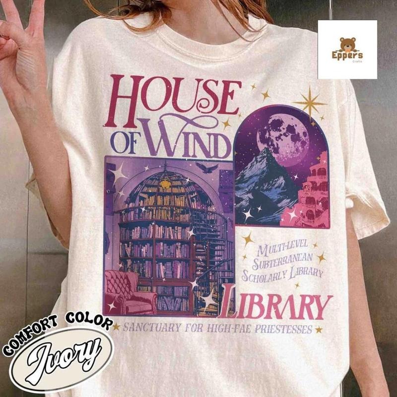 House of Wind Library Shirt, Acotar Shirt, Library Velaris Shirt, Bookish Shirt, Book Lover Gift, Trendy Outfits, Stay...