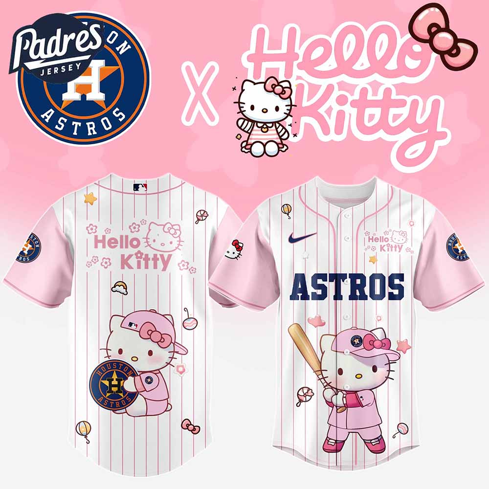 Houston Astros MLB x Hello Kitty New Baseball Jersey - Padres Jersey Oasis: Elevate Your Baseball Style Game