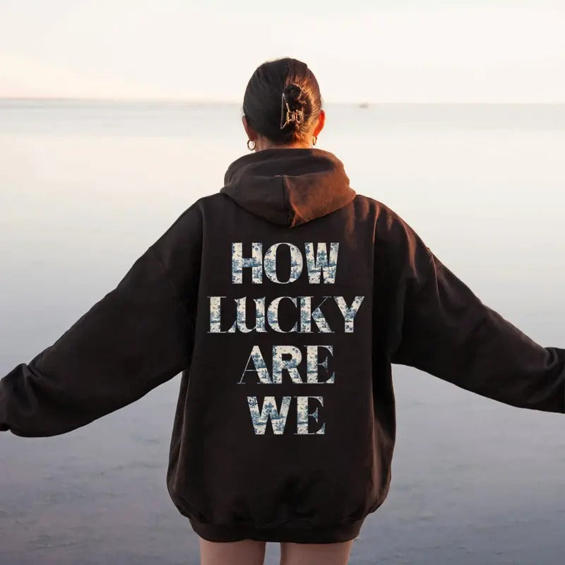 How Luckyy We're Hoodie On Back, Zachh Inspired Bryann Merch, Country Concert Outfit, Unisex Long Sleeve Pullover Hoodie...
