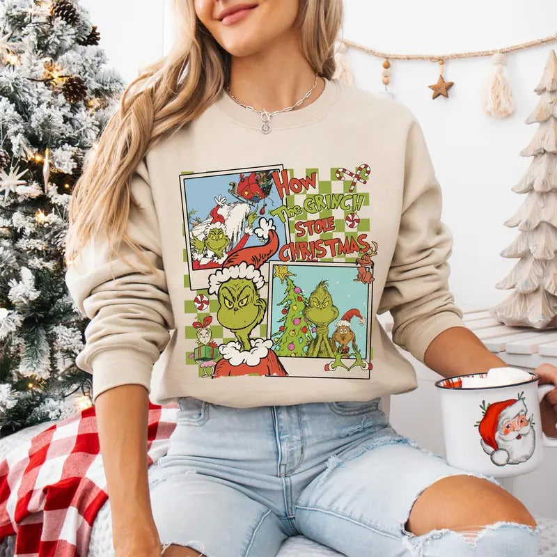 How The Grinch Stole Christmas Sweatshirt, Grinchmas Sweatshirt, Christmas Movies Shirt, Grinch Christmas Sweatshirt...