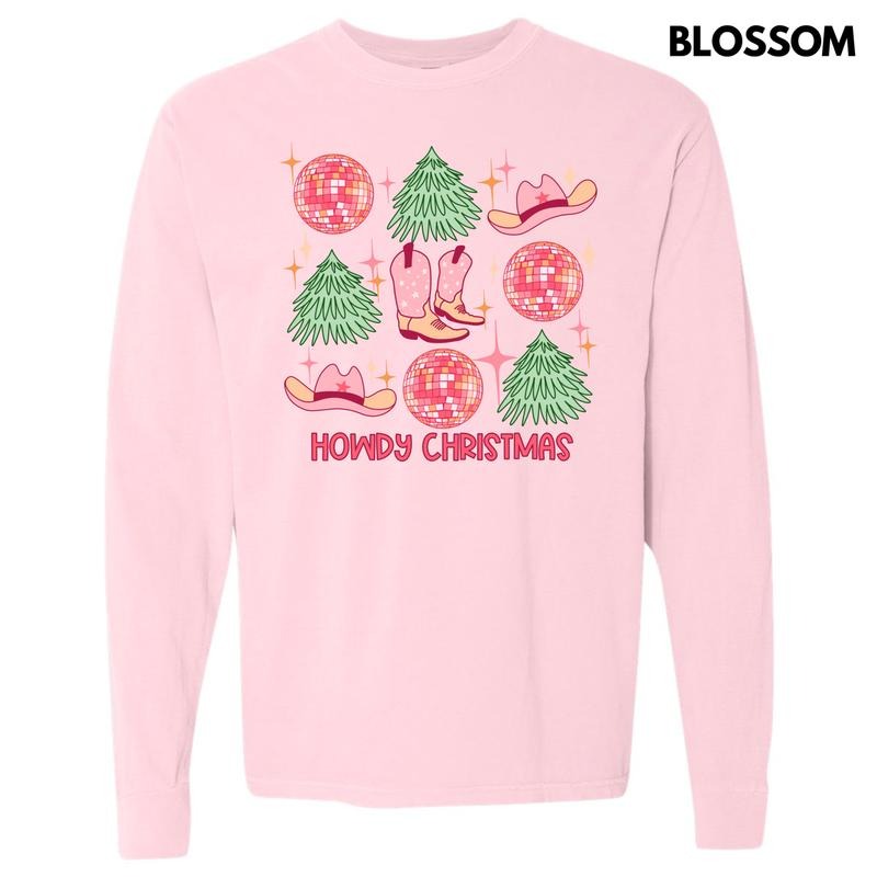 Howdy Christmas Collage Long Sleeve Comfort Colors T-Shirt 'NLB' Hoodie, Sweatshirt | HypeCrazeTee.com