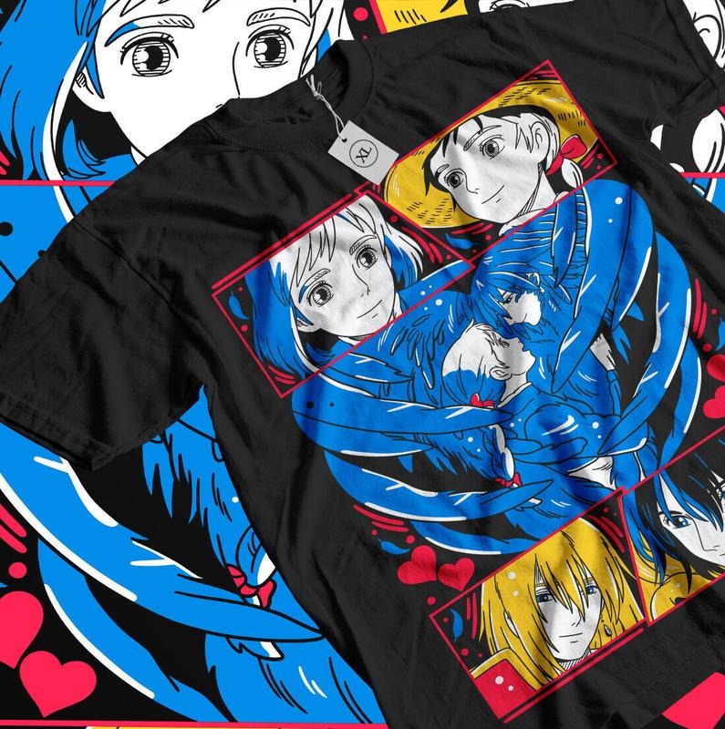 Howl and Sophie T-Shirt S-4XL Howl's Moving Castle Hayao Miyazaki Anime Gifts Shirt Hoodie, Sweatshirt | HypeCrazeTee.com