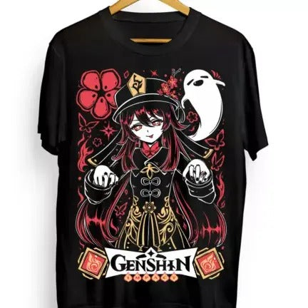 Hu Tao T-shirt Genshin Impact gorou,Anime,Manga,Graphic Tee All Size Hoodie, Sweatshirt | HypeCrazeTee.com