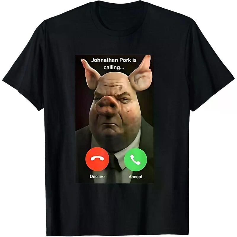 Humorous John Pork Meme T-Shirt Featuring a Fun Call Design Round Neck Casual Hoodie, Sweatshirt | HypeCrazeTee.com