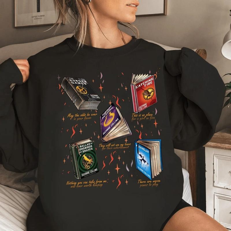 Hunger Games Sweatshirt, Suzanne Collins Book T-Shirt, Literary Shirt, Gift For Book Lovers Hoodie | HypeCrazeTee.com