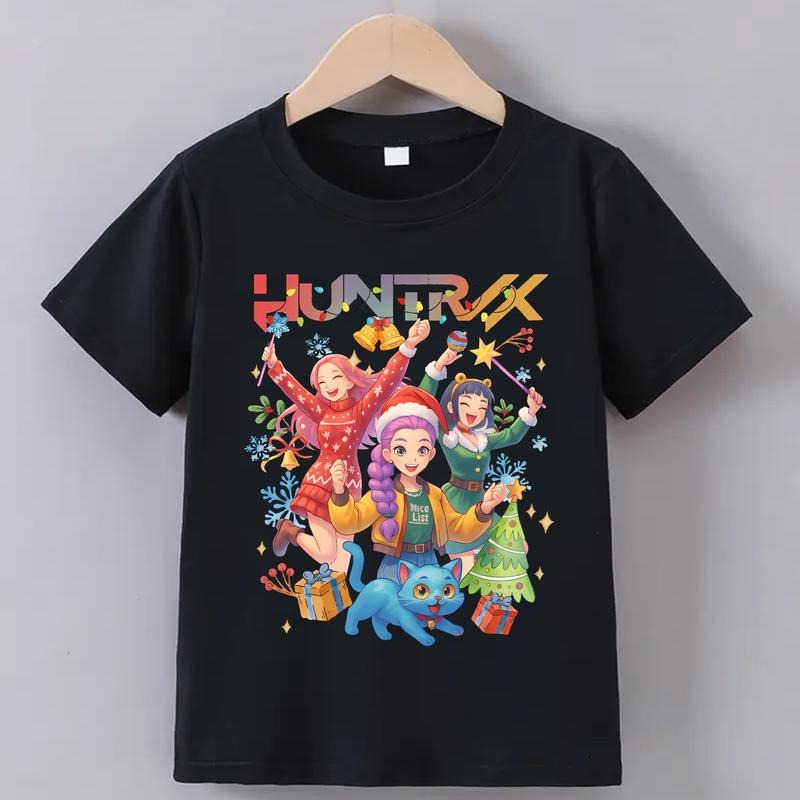 Huntrix Christmas T-shirt: Rumi Mira Zoey, Christmas short sleeves, Demon Hunters Christmas Shirt, Snowflake, Derpy Tiger...