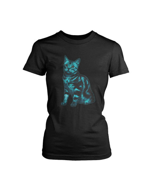 Hypnotic Cat Graphic Women's T-Shirt Tee