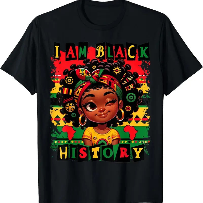 I Am Black History Month Black Melanin Girls T-Shirt | Unisex cotton tee Gifts, Crewneck Hoodie, Sweatshirt