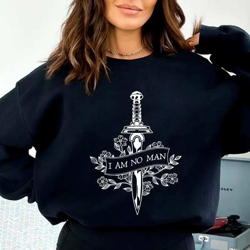 I Am No Man Fantasy Book Reading Shirt Lord Rings Shirt Light Academia Book Lovers T-Shirts, Hoodie, Sweatshirt