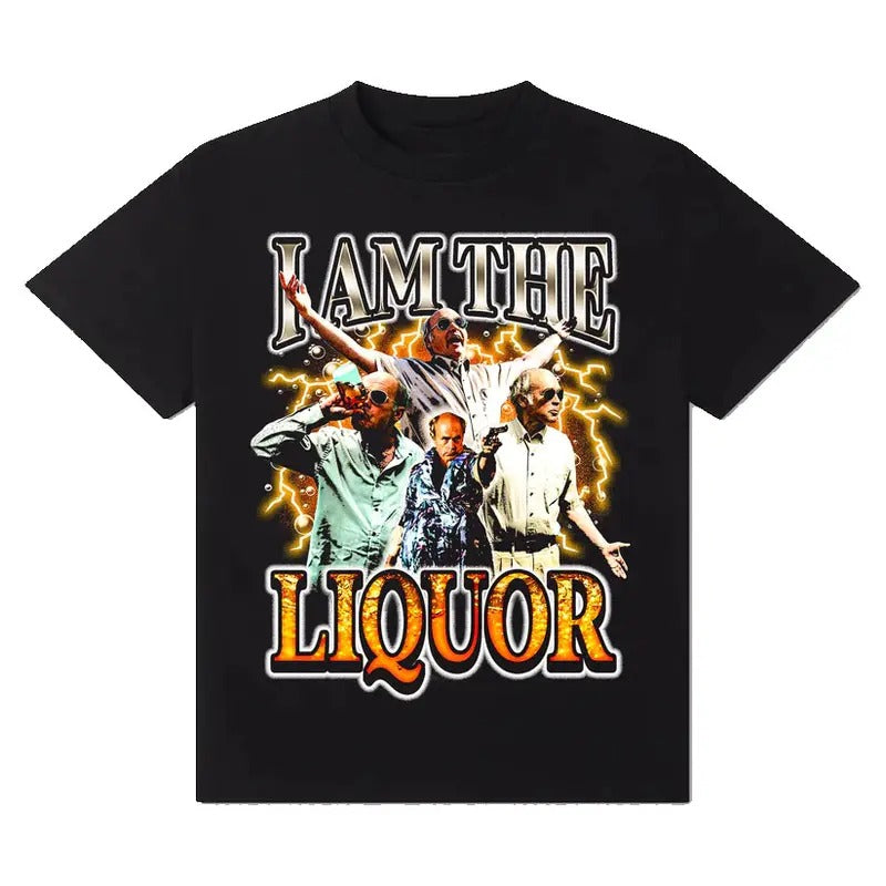I Am the Liquor T-Shirt! Cotton Casual Crew Neck Slim-fitting Plain Floral Striped Black Menswear Stylish   3000 BC...