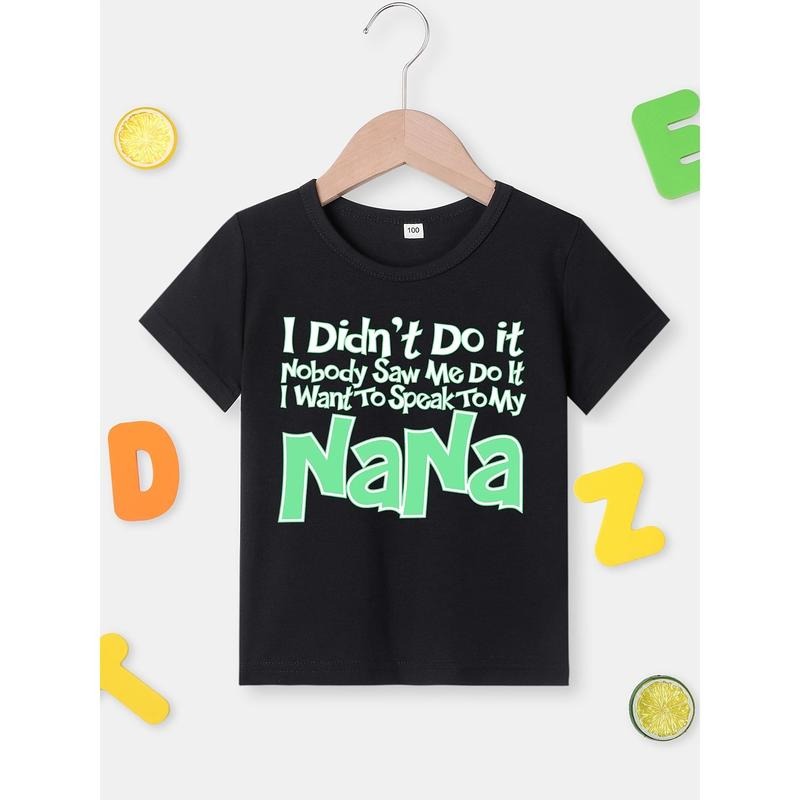 I Didn't Print Boy'S Short-Sleeved T-shirt Breathable and Loose Fit round Neck Creative Pattern Casual Top Hoodie, Sweatshirt