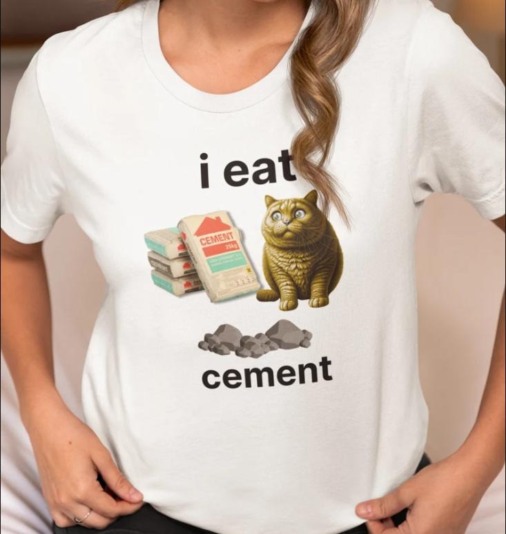 I Eat Cement Cat Cringey White T Shirt Cat Meme Shirt Funny Cat T Shirt Hoodie, Sweatshirt | HypeCrazeTee.com