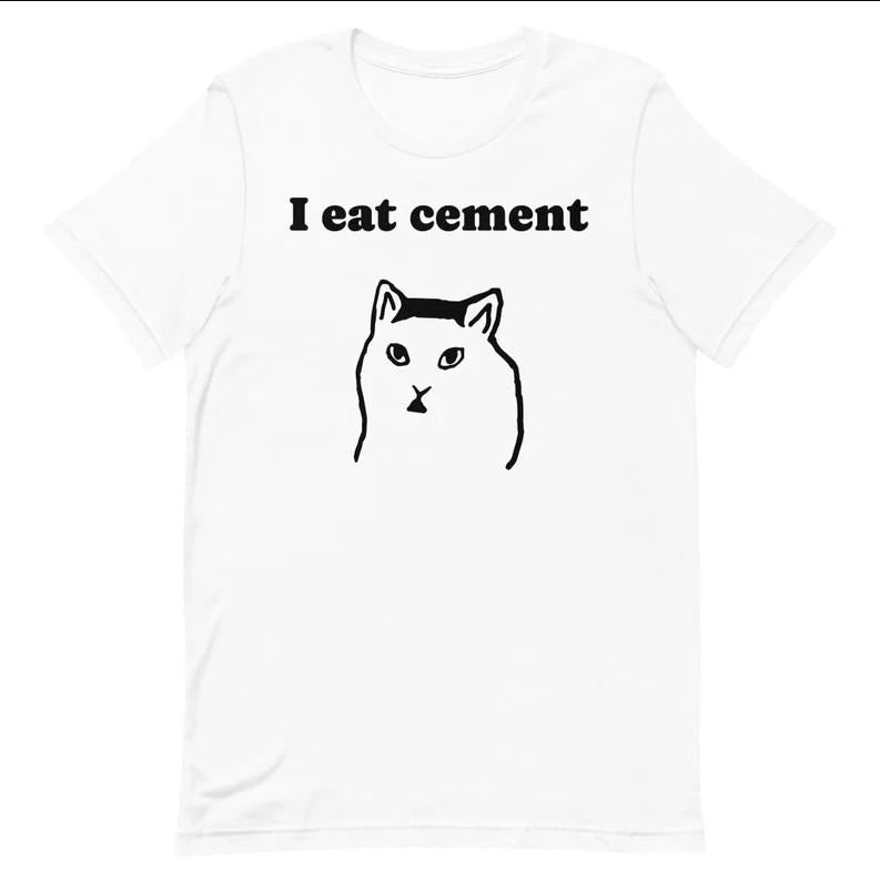 I Eat Cement Cursed Cat, Funny Meme Shirt, Ironic Shirt, Cat Lover Gift Hoodie, Sweatshirt | HypeCrazeTee.com
