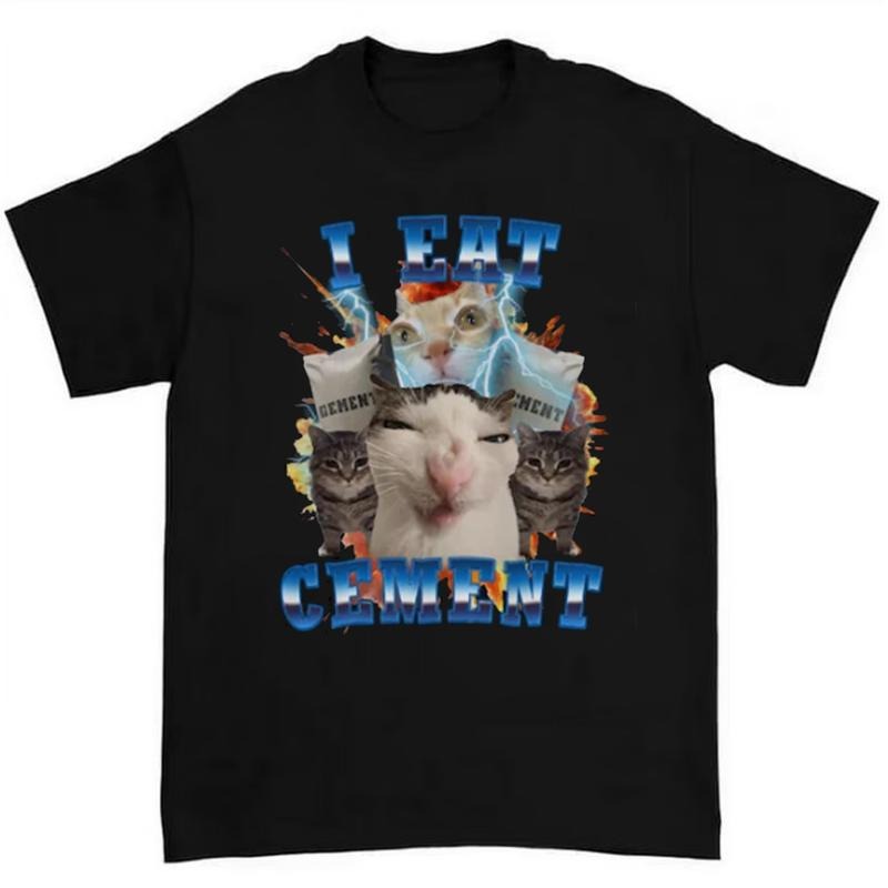 I Eat Cement Funny Cat Meme T-Shirt Featuring Hilarious and Unhinged Design Hoodie, Sweatshirt | HypeCrazeTee.com