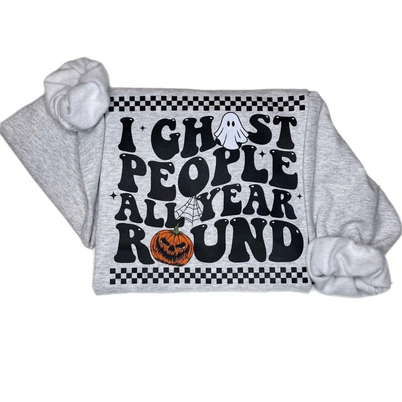 I Ghost People Halloween Sweatshirt, Funny Halloween Sweatshirt T-Shirts, Hoodie | HypeCrazeTee.com