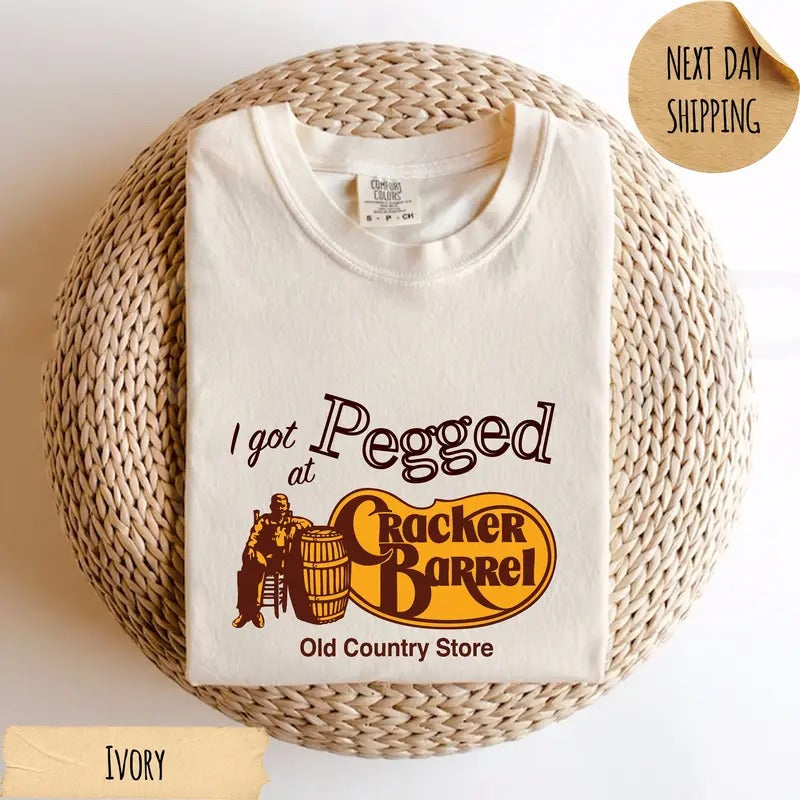 I Got Pegged at Cracker Barrel Old Country Store Comfort Colors T-Shirt, Vintage Cracker Barrel Tee, Funny Tee, Vintage...