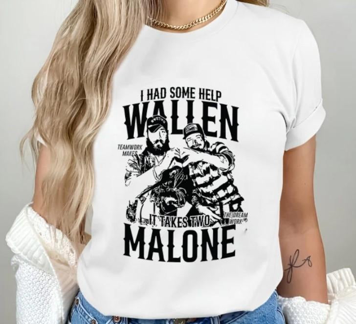 I Had Some Help shirt, Country Music shirt, Posty Wallen shirt, It takes two to break a heart in two shirt Cotton Fabric...