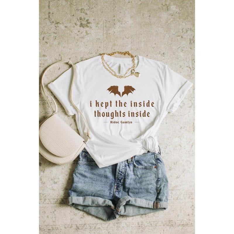 I Kept The Inside Thoughts Inside Shirt, Quest Squad Sweater, Fourth Wing Shirt, Bookish Gift, Dragon Rider shirt, Book...