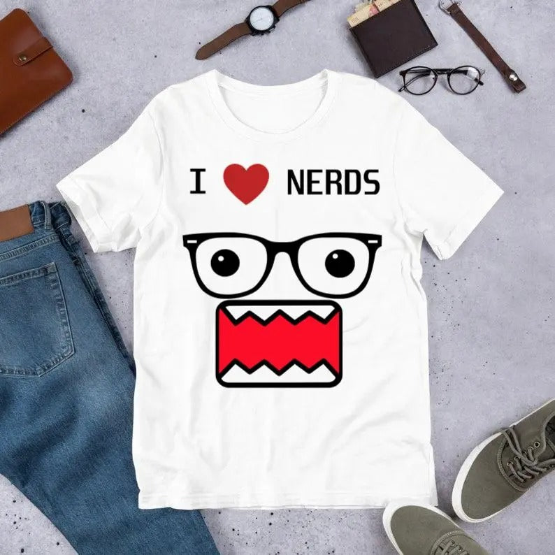 I LOVE NERDS T-shirt, D0m0 Kun T-shirt Basic Graphic Unisex For Men Women Hoodie, Sweatshirt | HypeCrazeTee.com