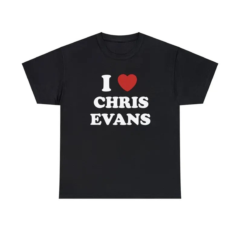 I Love Chris Evans Unisex Tee, I Love T shirt Menswear T-Shirt Hoodie, Sweatshirt | HypeCrazeTee.com