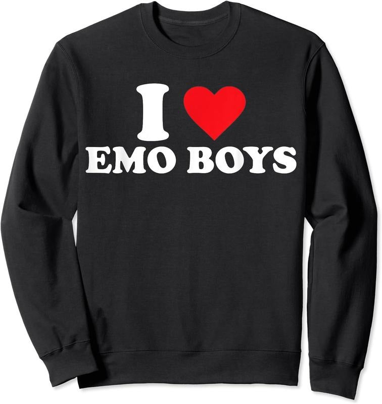 I Love Emo Boys Unisex Crewneck Sweatshirt T-Shirts, Hoodie | HypeCrazeTee.com