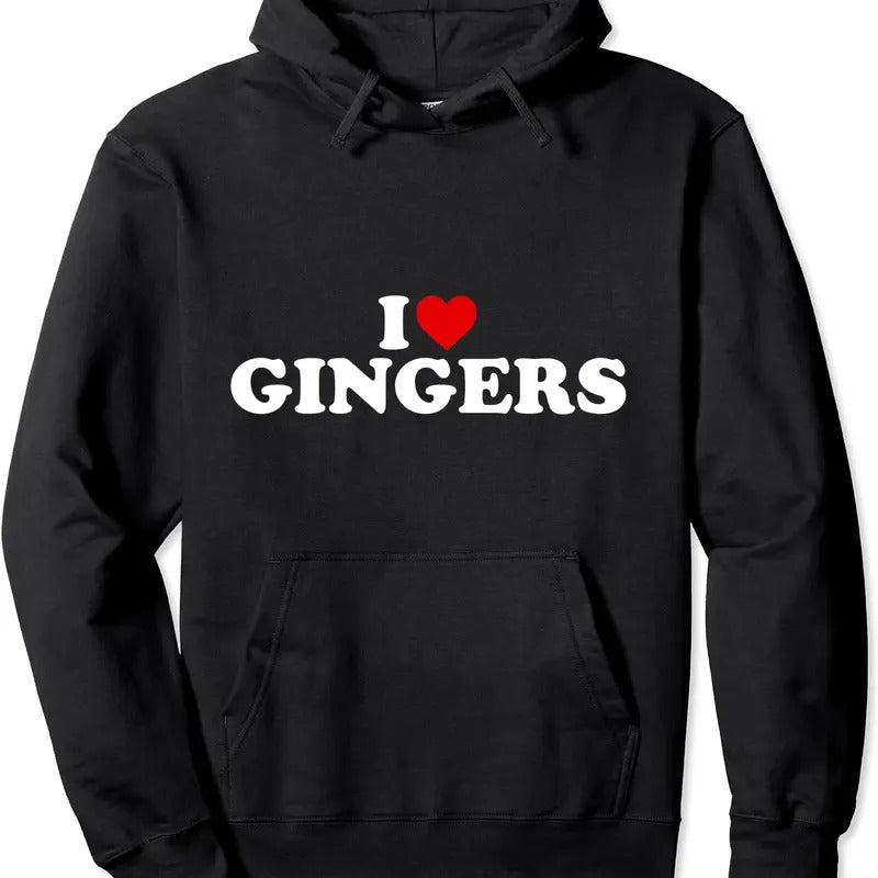 I Love Gingers - Heart Hoodie | Unisex Hooded Sweatshirt T-Shirts | HypeCrazeTee.com