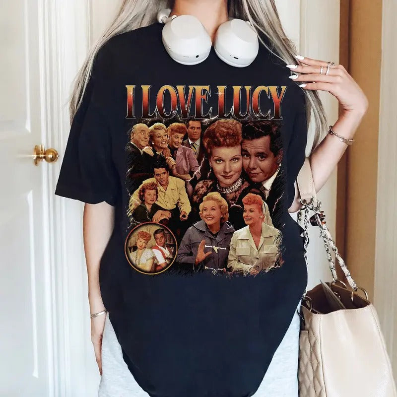 I Love Lucy Shirt, 90s I Love Lucy TV Show Style Bootleg Rap Shirt Hoodie, Sweatshirt | HypeCrazeTee.com