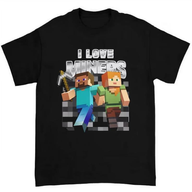 I Love Miners T-Shirt Featuring Bold and Funny Steve Craft Design for Gen Z Humor Hoodie, Sweatshirt | HypeCrazeTee.com