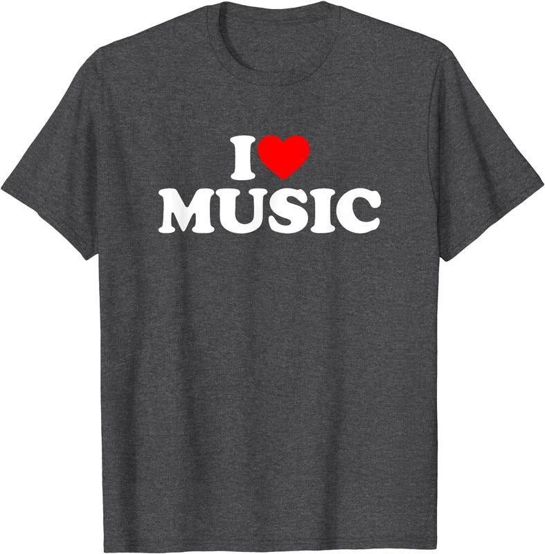 I Love Music T-Shirt | Unisex Cotton Tee, Size S-5XL Hoodie, Sweatshirt | HypeCrazeTee.com