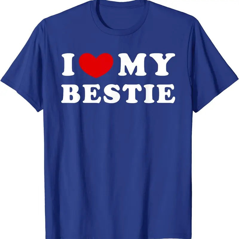 I Love My Bestie Shirt, I Heart My Bestie T-Shirt | Unisex Cotton Tee, Size S-5XL Hoodie, Sweatshirt | HypeCrazeTee.com