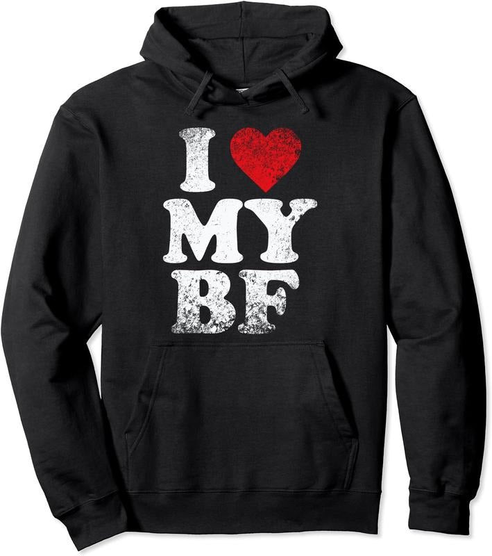 I Love My Boyfriend, I Heart my BF Pullover Hoodie | Unisex Hooded Sweatshirt T-Shirts | HypeCrazeTee.com