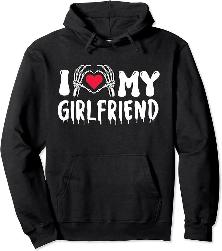 I Love My Girlfriend Halloween Pullover Hoodie | Unisex Hooded Sweatshirt T-Shirts | HypeCrazeTee.com