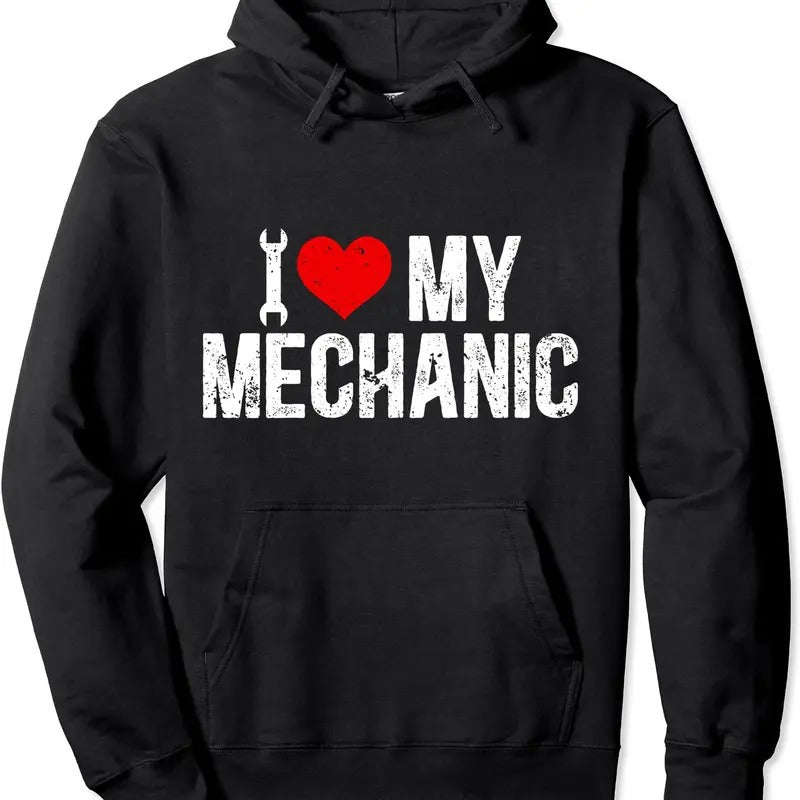 I Love My Mechanic Wife Mechanic's Wife Of A Mechanic Hoodie | Unisex Hooded Sweatshirt T-Shirts | HypeCrazeTee.com