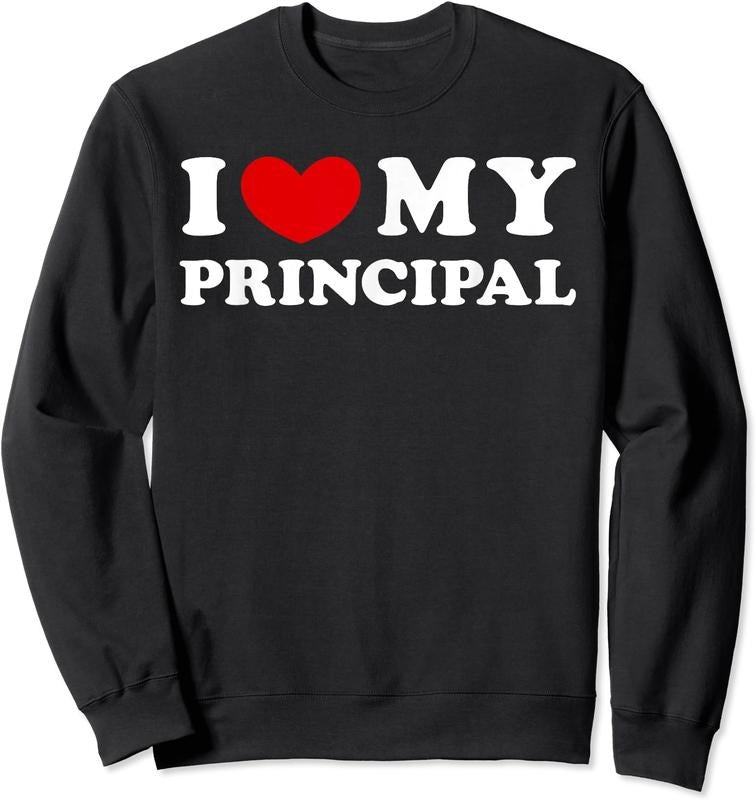 I Love My Principal Shirt, I Heart My Principal Unisex Crewneck Sweatshirt Hoodie | HypeCrazeTee.com