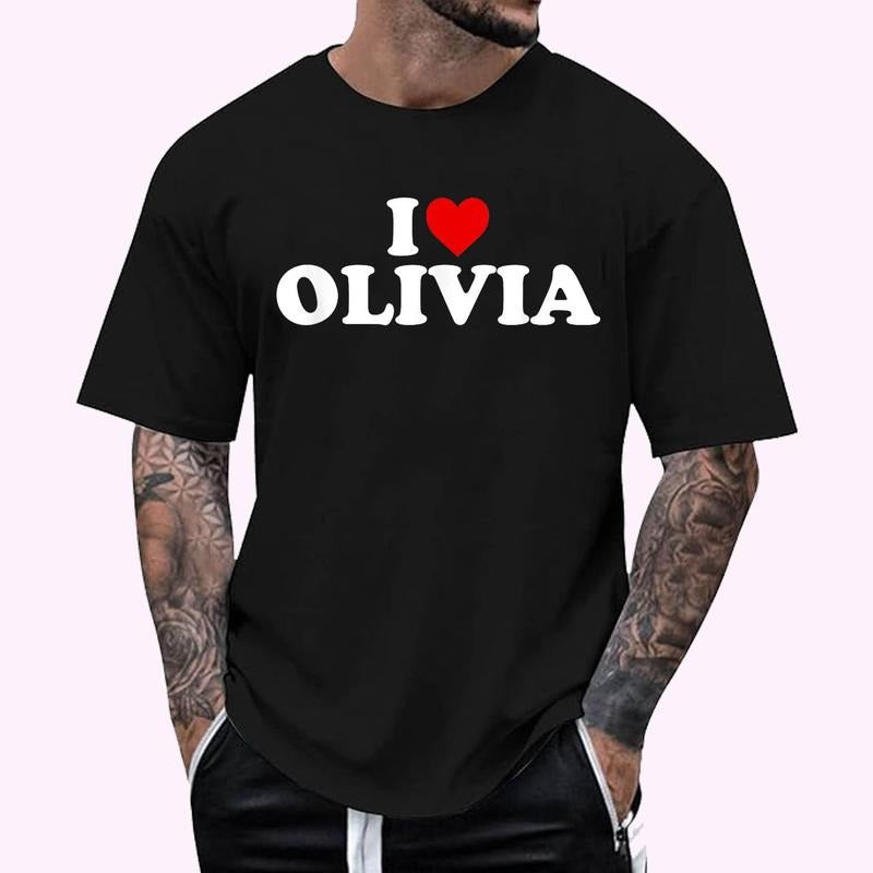 I Love Olivia - Heart T-Shirt , Unisex Cotton 100%, Top Menswearstyle{n002}2 Hoodie, Sweatshirt | HypeCrazeTee.com