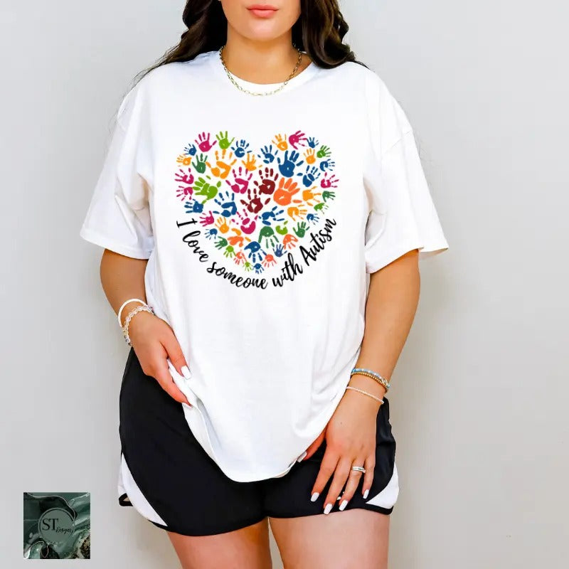 I Love Somebody With Autism White 100% Ring spun Cotton T-Shirt Unisex Fit Hoodie, Sweatshirt | HypeCrazeTee.com