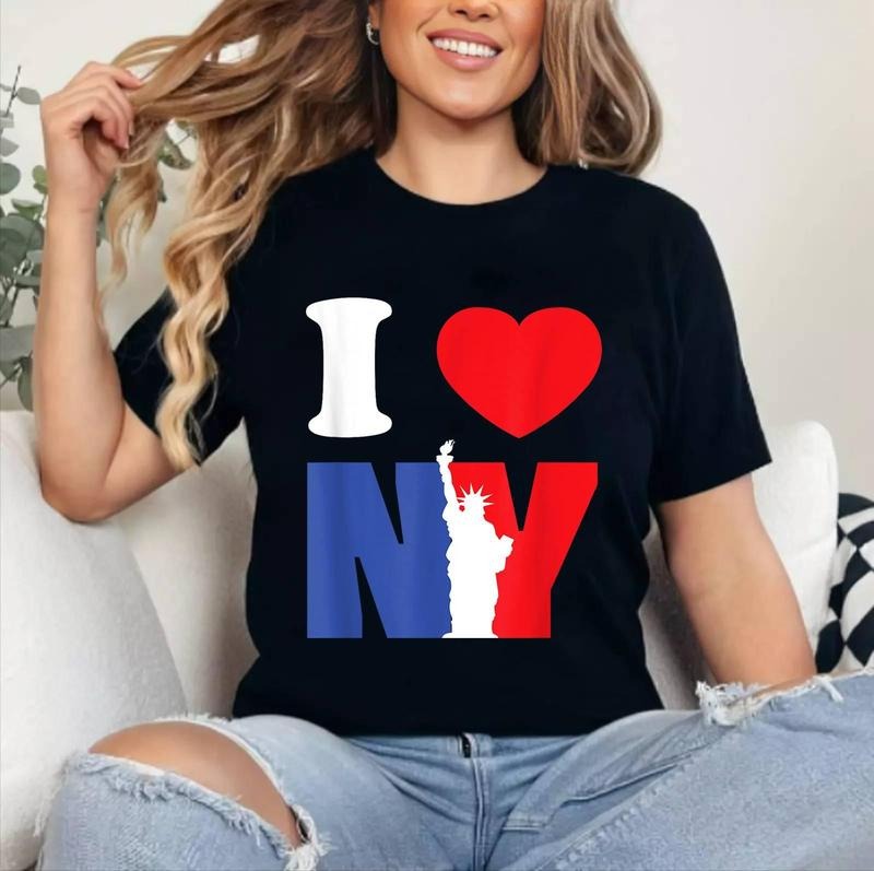 I Love The New York Statue Of Liberty T-Shirt | Cotton 100%, Crewneck, Top Womenswear Hoodie, Sweatshirt | HypeCrazeTee.com