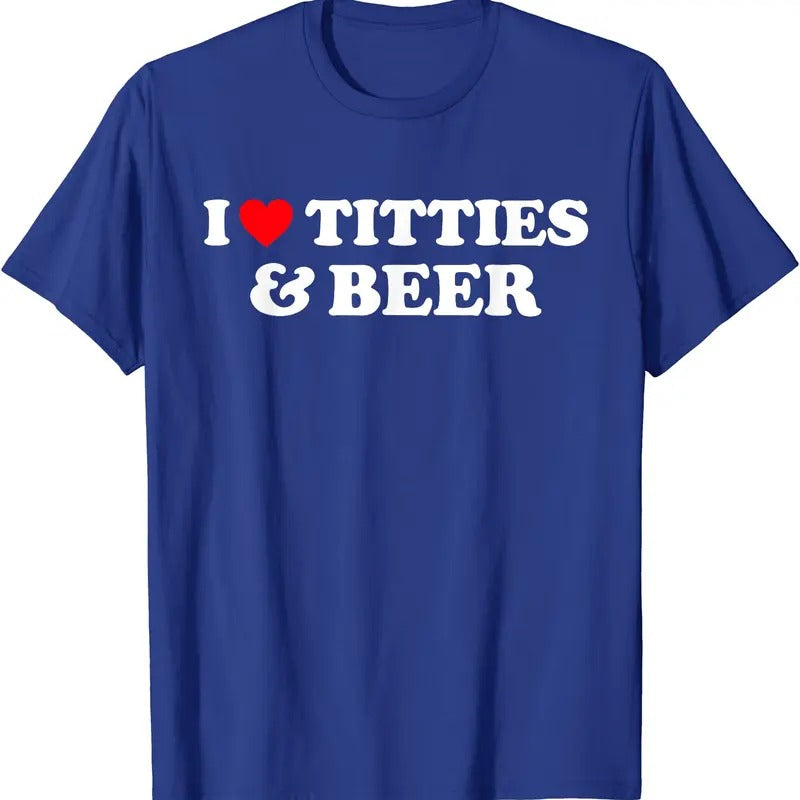 I Love Titties And Beer T-Shirt | Unisex Cotton Tee, Size S-5XL Hoodie, Sweatshirt | HypeCrazeTee.com