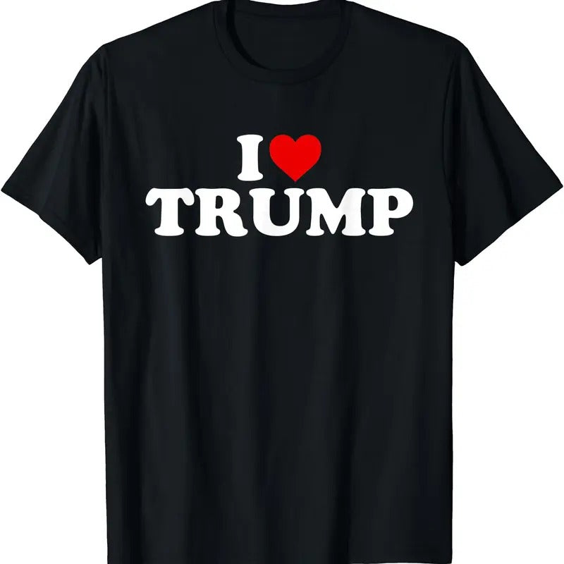 I Love Trump - Heart T-Shirt | Unisex Cotton Tee, Size S-5XL Hoodie, Sweatshirt | HypeCrazeTee.com